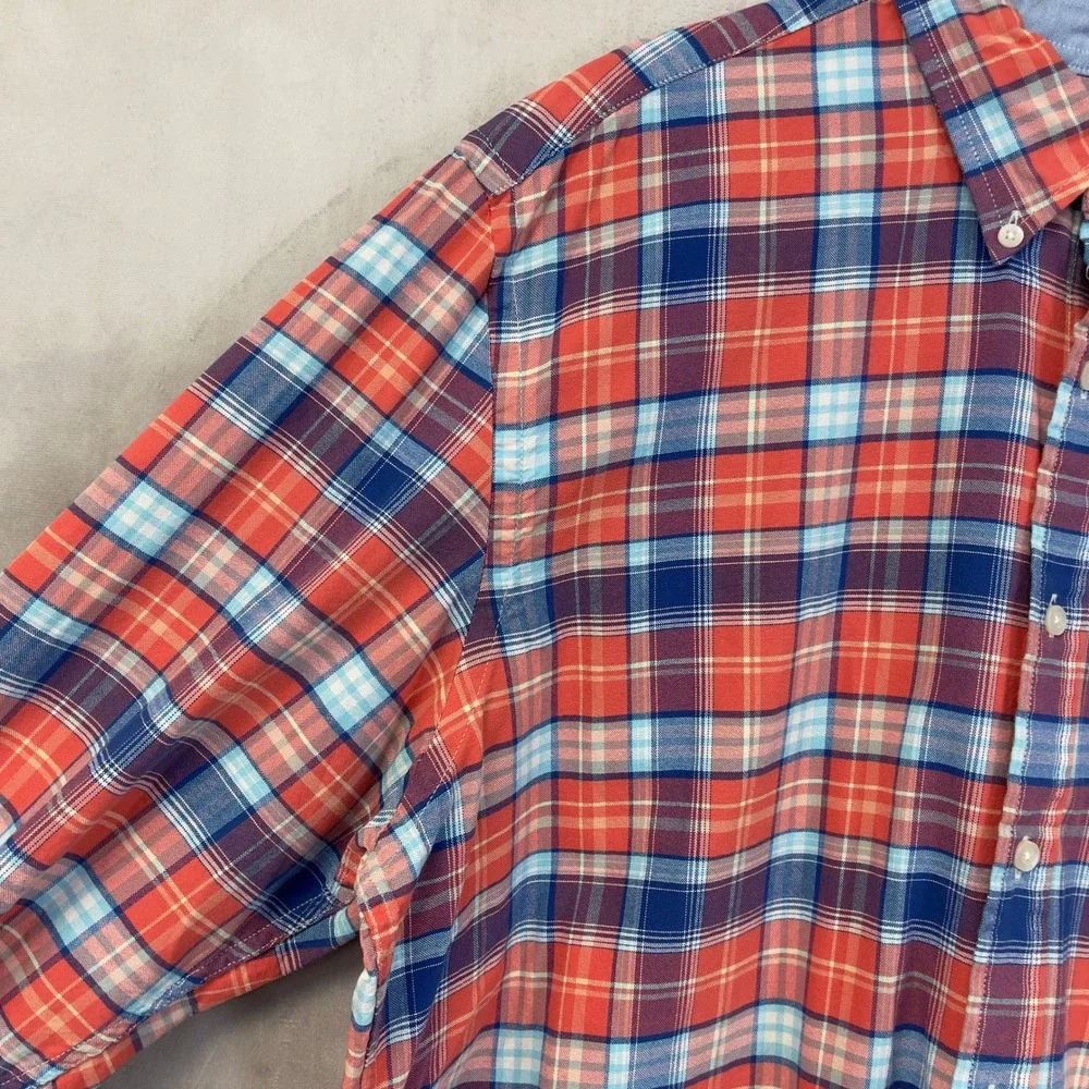 Saddlebred Vintage Oxford Shirt Mens XL Plaid Button Down‎ Preppy Americana